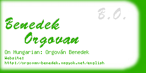 benedek orgovan business card