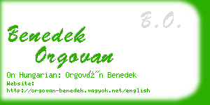 benedek orgovan business card